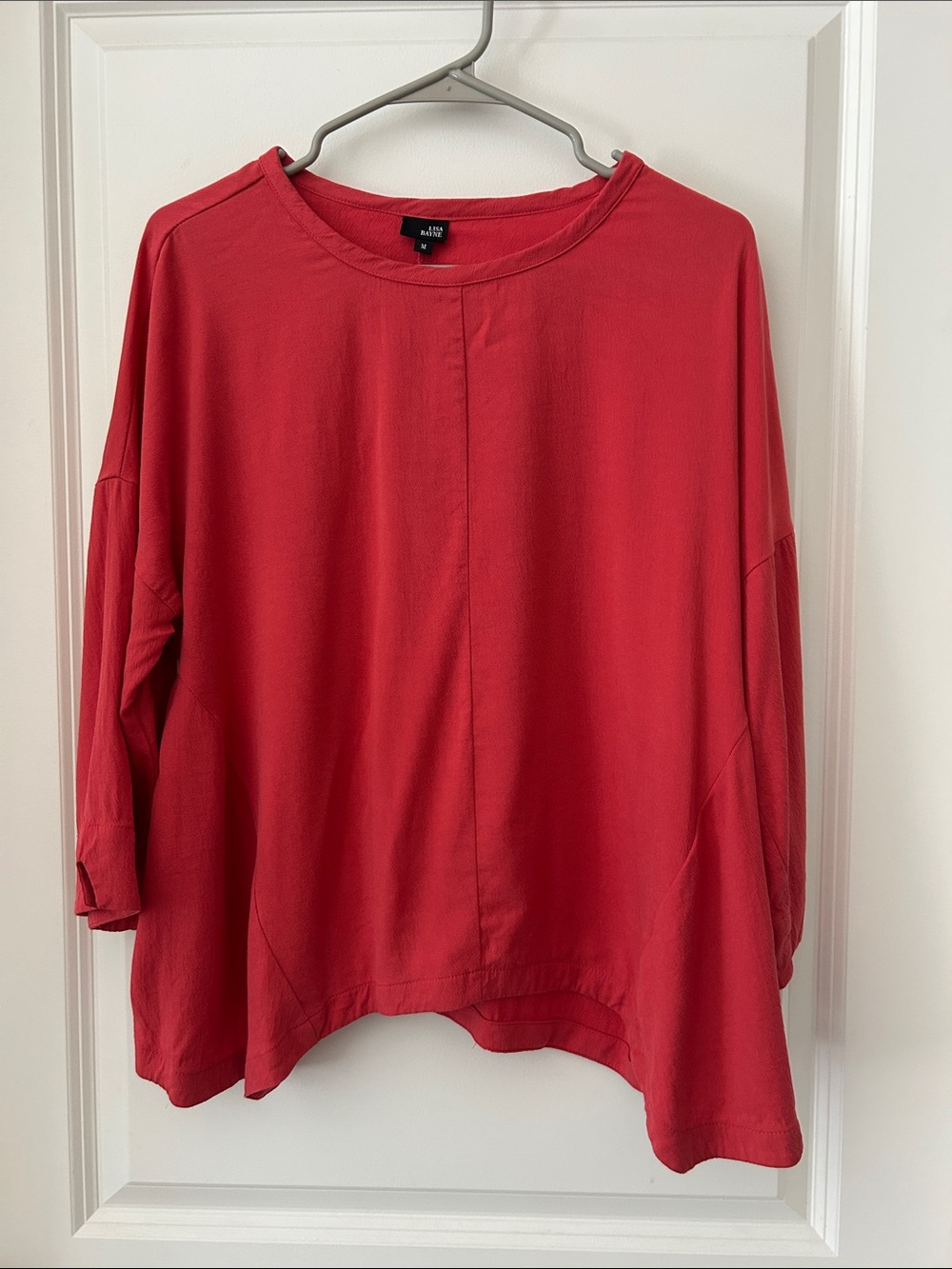 Lisa Bayne Relaxed Red Long Sleeve Top